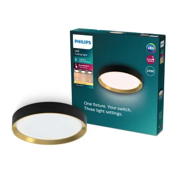 Philips Hanno fekete-arany LED mennyezeti lámpa (PHI-8720169301337) LED 1 izzós IP20