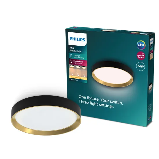 Philips Hanno fekete-arany LED mennyezeti lámpa (PHI-8720169301337) LED 1 izzós IP20