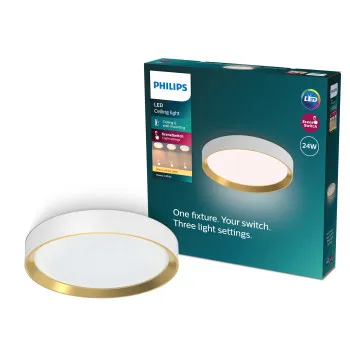 Philips Hanno fehér-arany LED mennyezeti lámpa (PHI-8720169301375) LED 1 izzós IP20