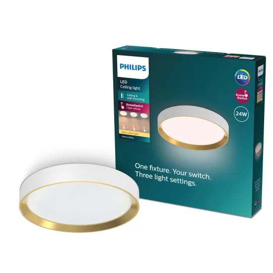 Philips Hanno fehér-arany LED mennyezeti lámpa (PHI-8720169301375) LED 1 izzós IP20