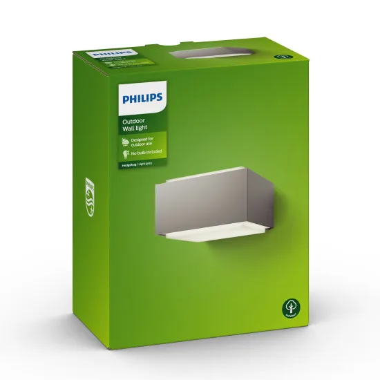 Philips Hedgehog szürke kültéri fali lámpa (PHI-8718696157046) E27 1 izzós IP44