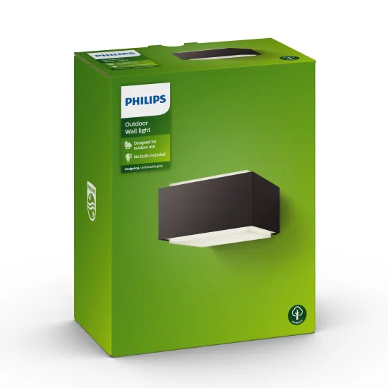 Philips Hedgehog antracit kültéri fali lámpa (PHI-8718696157053) E27 1 izzós IP44