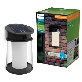 Philips Juda fekete napelemes LED kültéri fali lámpa (PHI-8720169361966) LED 1 izzós IP44