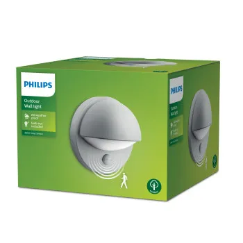Philips June szürke mozgásérzékelős kültéri fali lámpa (PHI-8719514385283) E27 1 izzós IP44