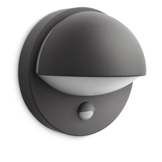 Philips June antracit mozgásérzékelős kültéri fali lámpa (PHI-8719514385306) E27 1 izzós IP44