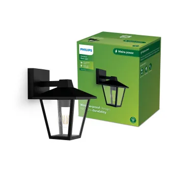 Philips Kinno fekete kültéri falikar (PHI-8720169351370) E27 1 izzós IP44