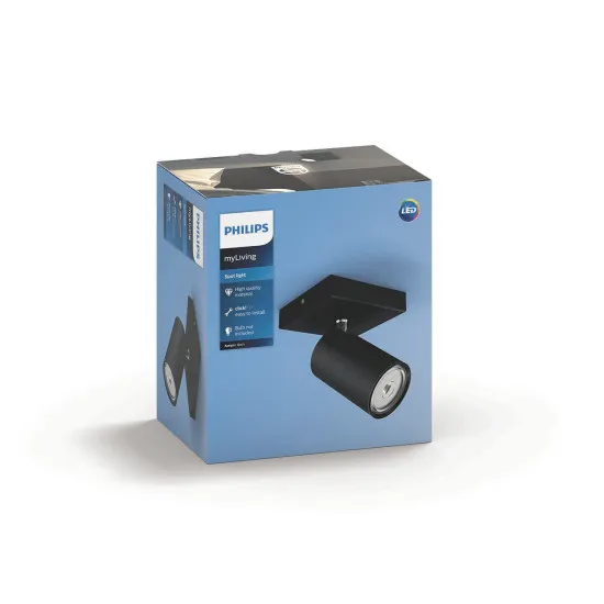 Philips Kosipo fekete fali/mennyezeti spotlámpa (PHI-8718696164884) GU10 1 izzós IP20