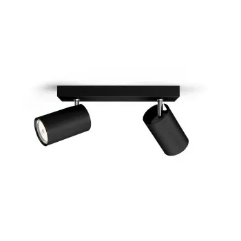 Philips Kosipo fekete mennyezeti spotlámpa (PHI-8718696164907) GU10 2 izzós IP20