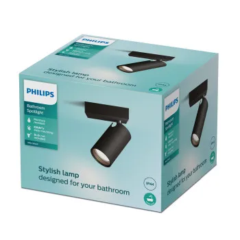 Philips Kosipo Spot fekete fürdőszobai mennyezeti spotlámpa (PHI-8720169298972) GU10 1 izzós IP44
