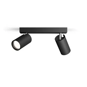 Philips Kosipo Spot fekete fürdőszobai mennyezeti spotlámpa (PHI-8720169298996) GU10 2 izzós IP44