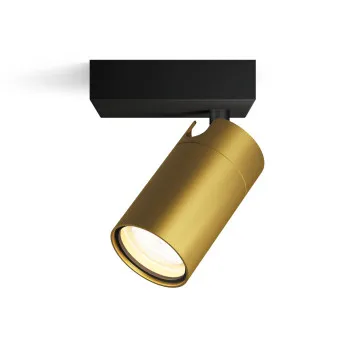 Philips Kosipo Spot fekete-sárgaréz fürdőszobai mennyezeti spotlámpa (PHI-8720169299177) GU10 1 izzós IP44