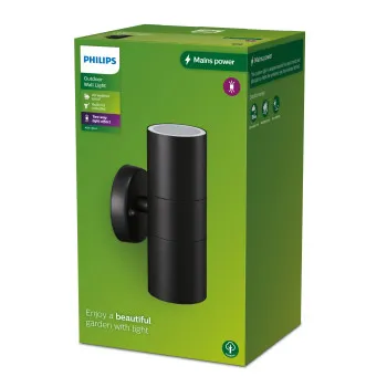 Philips Kylis fekete kültéri falikar (PHI-8720169266575) GU10 1 izzós IP44