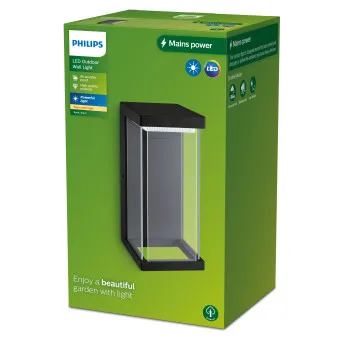 Philips Kyrie fekete LED kültéri fali lámpa (PHI-8720169266759) LED 1 izzós IP44