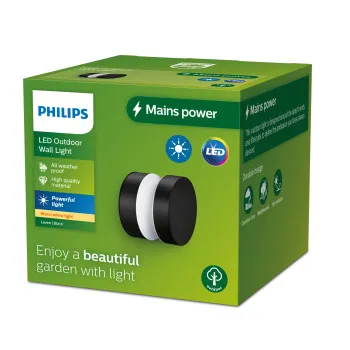 Philips Laven fekete LED kültéri falikar (PHI-8720169266636) LED 1 izzós IP44