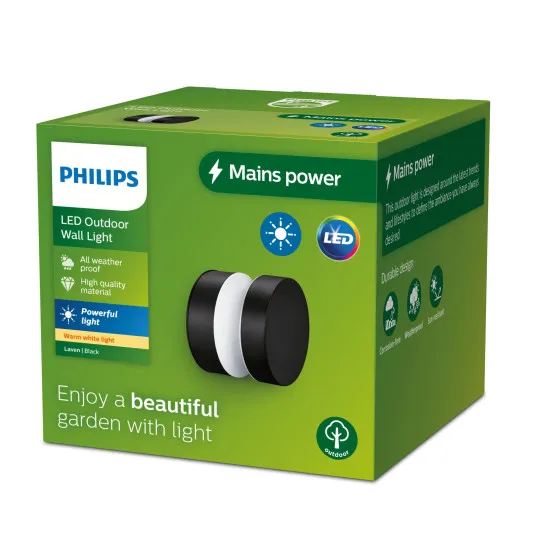 Philips Laven fekete LED kültéri falikar (PHI-8720169266636) LED 1 izzós IP44