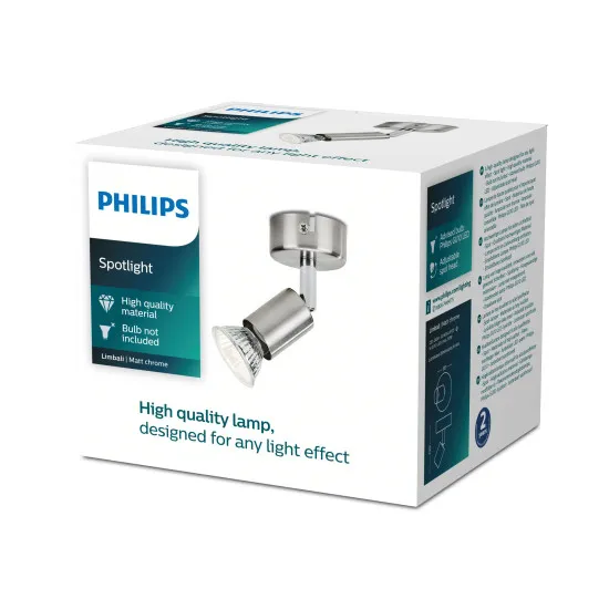 Philips Limbali nikkel fali/mennyezeti spotlámpa (PHI-8718696133194) GU10 1 izzós IP20