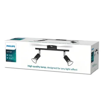 Philips Limbali fekete mennyezeti spotlámpa (PHI-8719514465237) GU10 2 izzós IP20