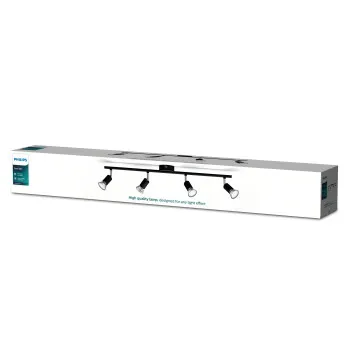 Philips Limbali fekete mennyezeti spotlámpa (PHI-8719514465275) GU10 4 izzós IP20