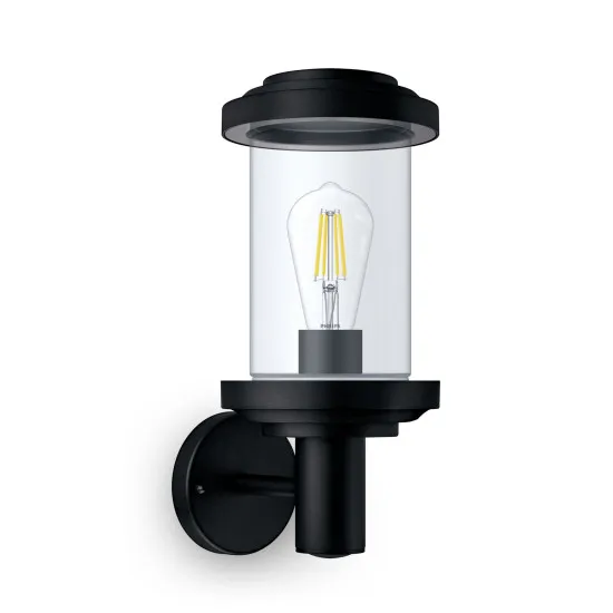 Philips Listra fekete kültéri falikar (PHI-8720169266513) E27 1 izzós IP44