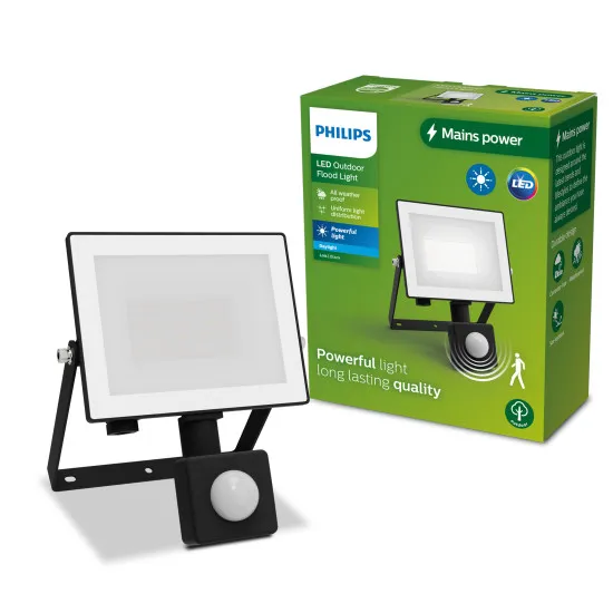 Philips Lois fekete mozgásérzékelős LED kültéri fali reflektor (PHI-8720169365209) LED 1 izzós IP65