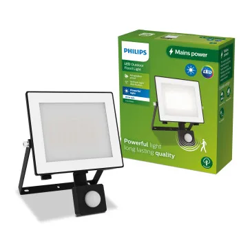 Philips Lois fekete mozgásérzékelős LED kültéri fali reflektor (PHI-8720169365223) LED 1 izzós IP65