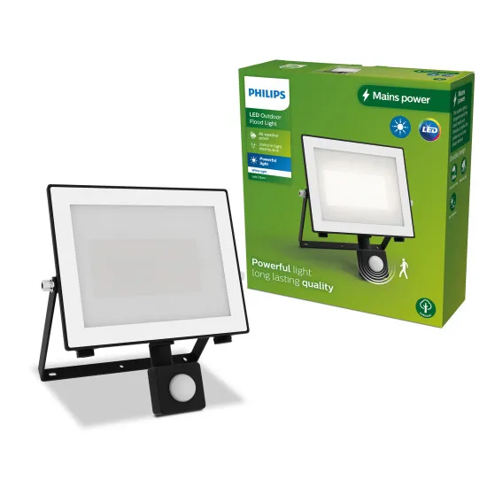 Philips Lois fekete mozgásérzékelős LED kültéri fali reflektor (PHI-8720169365261) LED 1 izzós IP65