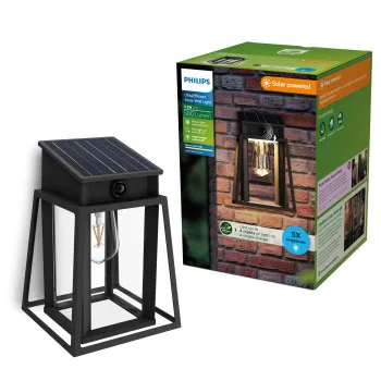 Philips Lysin fekete napelemes LED kültéri falikar (PHI-8720169361867) LED 1 izzós IP44