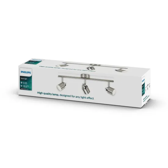 Philips Meranti nikkel mennyezeti spotlámpa (PHI-8718696133262) GU10 3 izzós IP20