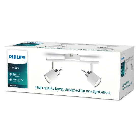 Philips Meranti fehér mennyezeti spotlámpa (PHI-8719514465312) GU10 2 izzós IP20