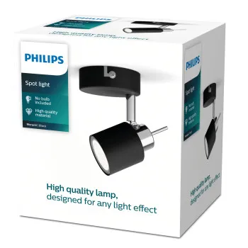 Philips Meranti fekete fali/mennyezeti spotlámpa (PHI-8719514465374) GU10 1 izzós IP20
