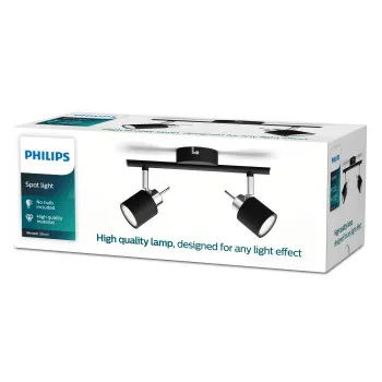 Philips Meranti fekete mennyezeti spotlámpa (PHI-8719514465398) GU10 2 izzós IP20