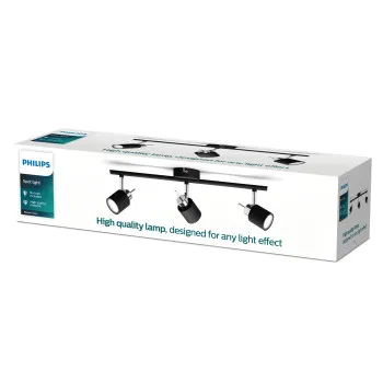 Philips Meranti fekete mennyezeti spotlámpa (PHI-8719514465411) GU10 3 izzós IP20