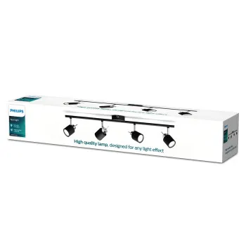 Philips Meranti fekete mennyezeti spotlámpa (PHI-8719514465435) GU10 4 izzós IP20
