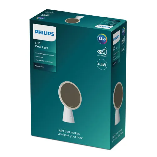 Philips Mirror fehér újratölthető tükrös LED asztali lámpa (PHI-8719514420472) LED 1 izzós IP20