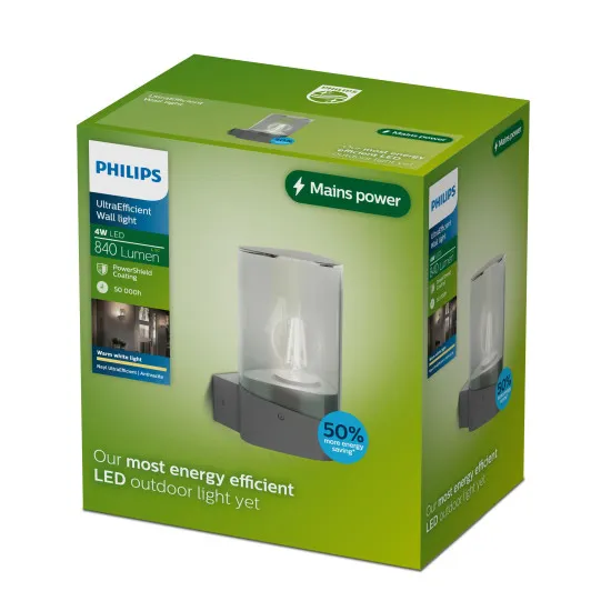 Philips Nayl antracit kültéri falikar (PHI-8721103104892) E27 1 izzós IP44