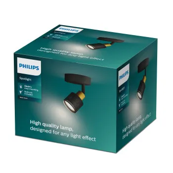 Philips Niall Spot fekete fali/mennyezeti spotlámpa (PHI-8720169300071) GU10 1 izzós IP20