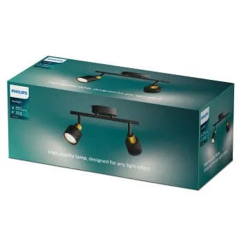 Philips Niall Spot fekete mennyezeti spotlámpa (PHI-8720169300095) GU10 2 izzós IP20