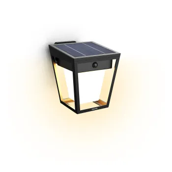 Philips Nissa fekete napelemes LED kültéri falikar (PHI-8720169362086) LED 1 izzós IP44