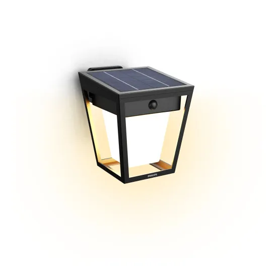 Philips Nissa fekete napelemes LED kültéri falikar (PHI-8720169362086) LED 1 izzós IP44