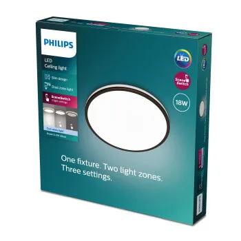 Philips Ozziet fekete LED mennyezetbe építhető lámpa (PHI-8719514431966) LED 1 izzós IP20