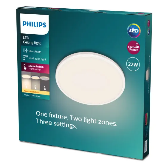Philips Ozziet fehér LED mennyezetbe építhető lámpa (PHI-8719514431980) LED 1 izzós IP20