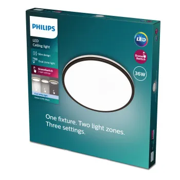 Philips Ozziet fekete LED mennyezetbe építhető lámpa (PHI-8719514432123) LED 1 izzós IP20