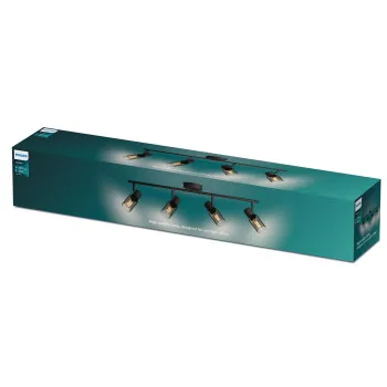 Philips Palms Spot fekete mennyezeti spotlámpa (PHI-8720169299337) E14 4 izzós IP20