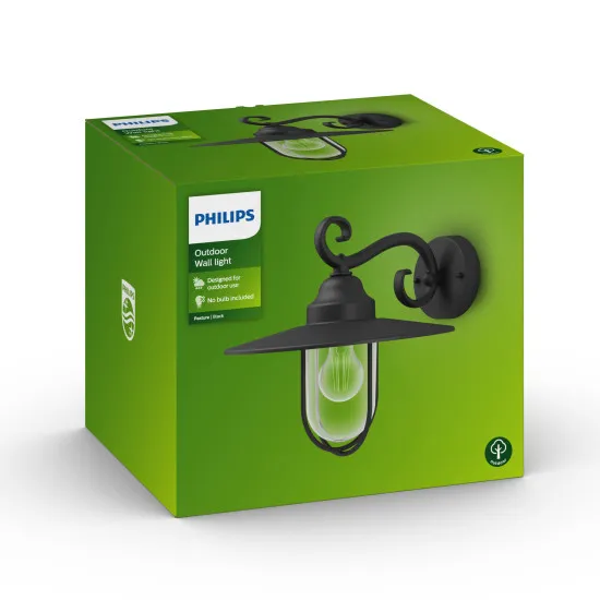 Philips Pasture fekete kültéri falikar (PHI-8718696156773) E27 1 izzós IP44