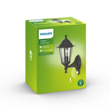 Philips Peking fekete mozgásérzékelős kültéri falikar (PHI-8718696176740) E27 1 izzós IP44