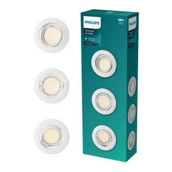 Philips Peridot 3-pack fehér mennyezetbe építhető lámpa szett (PHI-8721103036971) GU10 3 izzós IP20