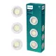 Philips Peridot 3-pack fehér mennyezetbe építhető lámpa szett (PHI-8721103036971) GU10 3 izzós IP20