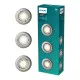 Philips Peridot 3-pack nikkel mennyezetbe építhető lámpa szett (PHI-8721103036995) GU10 3 izzós IP20