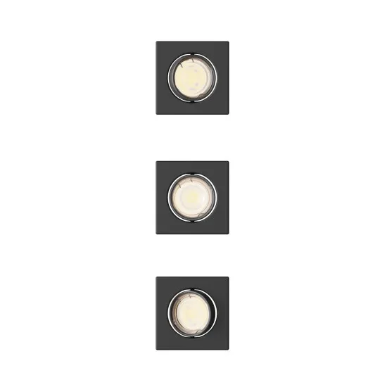 Philips Peridot 3-pack fekete mennyezetbe építhető lámpa szett (PHI-8721103037039) GU10 3 izzós IP20