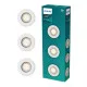 Philips Peridot 3-pack fehér mennyezetbe építhető lámpa szett (PHI-8721103037077) GU10 3 izzós IP20